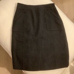 New Milly Black Boucle Knit Pencil Straight Skirt Pockets Classic Party Modern 6